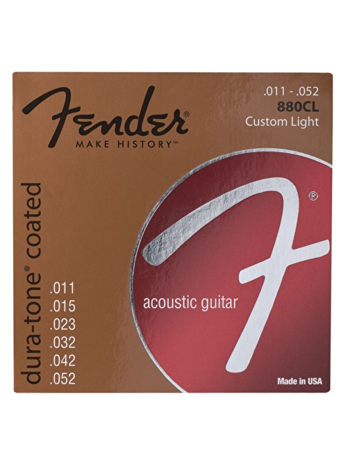 Fender Dura-Tone Coated 80/20 880CL 11-52 Akustik Gitar Siyah
