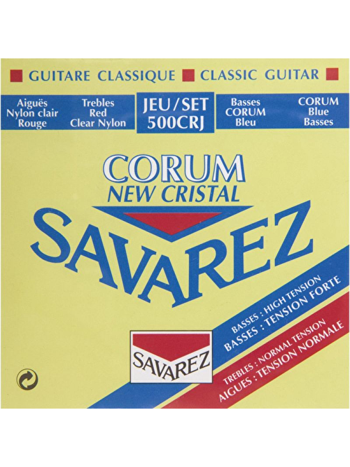 Savarez 540CRJ - New Cristal Red/Blue Normal Tension - Klasik Gitar Teli