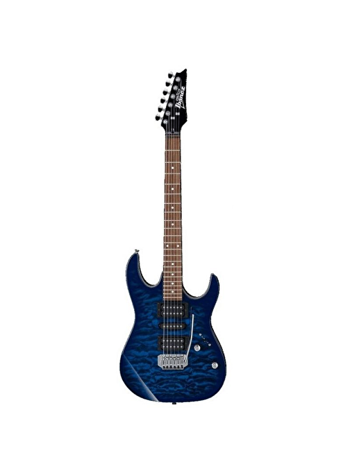 İbanez GRX70QA-TBB Transparent Blue Burst Elektro Gitar Siyah
