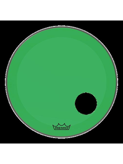 Remo P3-1322-Ct-Gnoh Powerstroke P3 22 İnç Yeşil Delikli Bas Davul Derisi Davul Yeşil