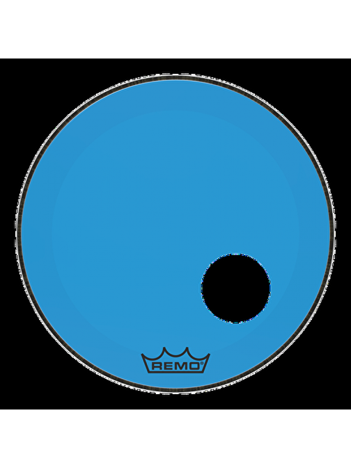 Remo P3-1322-Ct-Buoh Powerstroke P3 22 İnç Mavi Delikli Bas Davul Derisi Davul Mavi