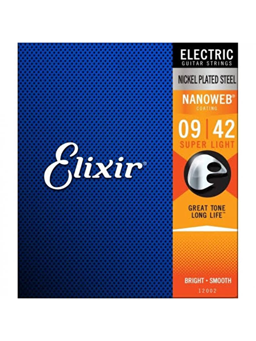 Elixir 12002 Nanoweb Super Light Elektro Gitar Teli (9-42)