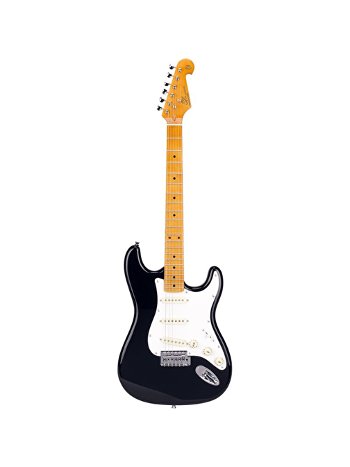 Sx Stratocaster Elektro Gitar (Black)