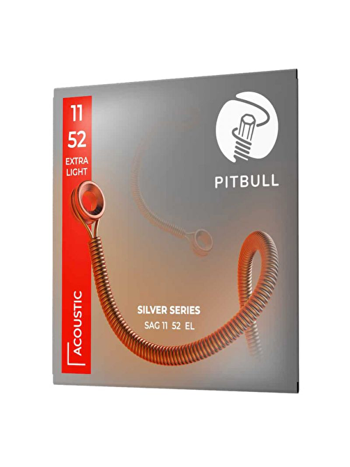 Pitbull Strings Silver Series SAG 11-52 EL Yeni Versiyon Akustik Gitar Teli 011-052