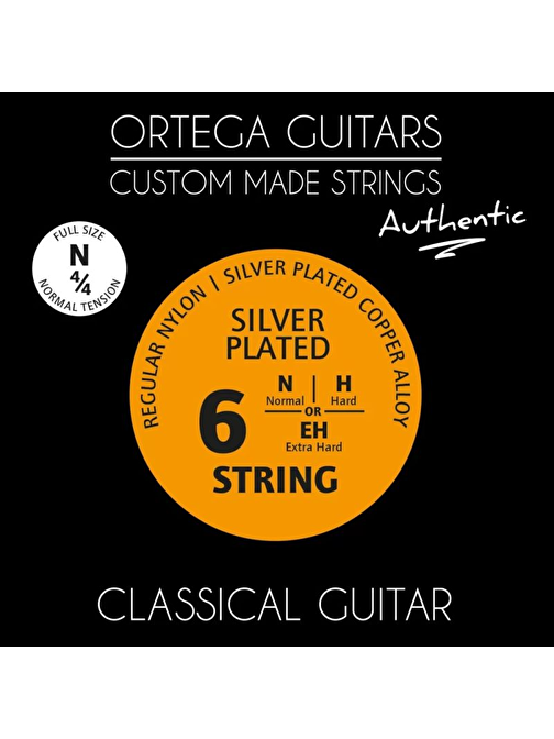 Ortega NYS44N Regular Nylon Authentic Set Klasik Gitar Teli (Normal  Tension 028/043)