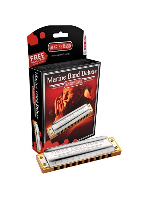 Hohner Marine Band Deluxe Metal 10 Delikli Diatonik Mi Majör Mızıka