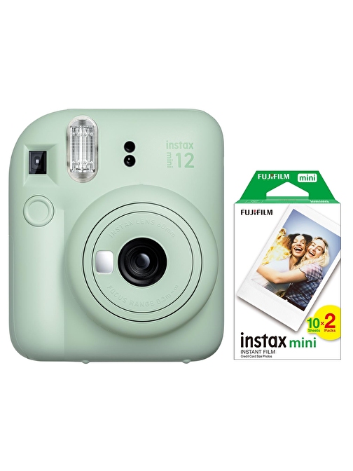 Instax mini 12 Yeşil Fotoğraf Makinesi ve 20'li mini Film