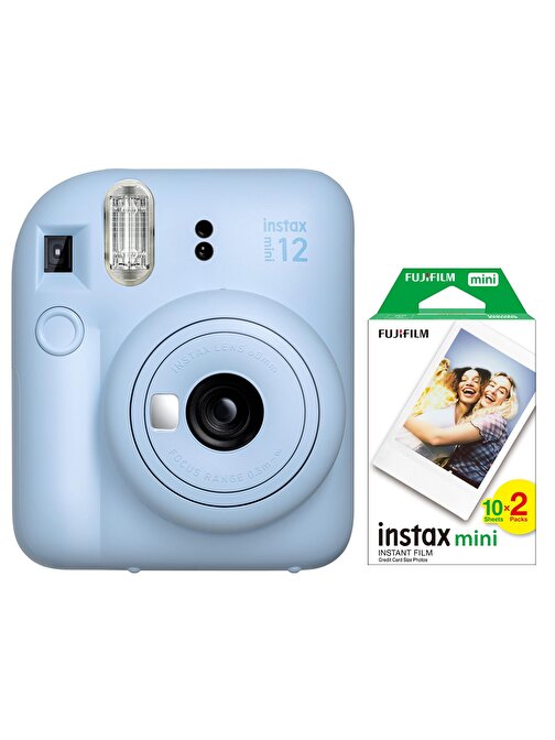 Instax mini 12 Mavi Fotoğraf Makinesi ve 20'li mini Film