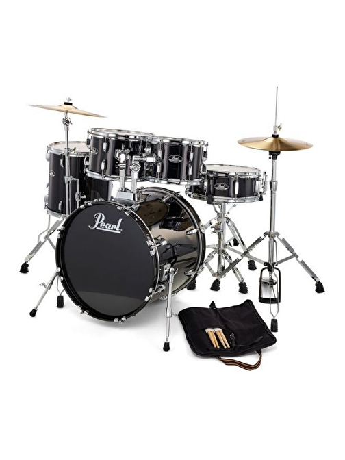 Pearl Roadshow RS505C/C31 20B - 10T - 12T - 14F - 14S Aksamlı Zilli Yetişkin Akustik Davul Seti Siyah 5 Parça