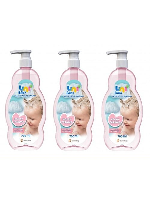 Uni Baby Kolay Tarama İçin Bebek Şampuanı 3x700 ml