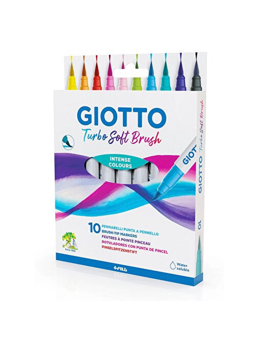 Giotto Giotto Turbo Soft Brush Marker Fırça Uçlu Kalem 10 Renk