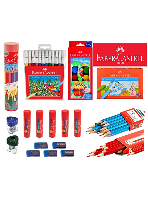 Faber Castell 666 Okula Dönüş Kuru Boya Seti 84'Lü Çok Renkli