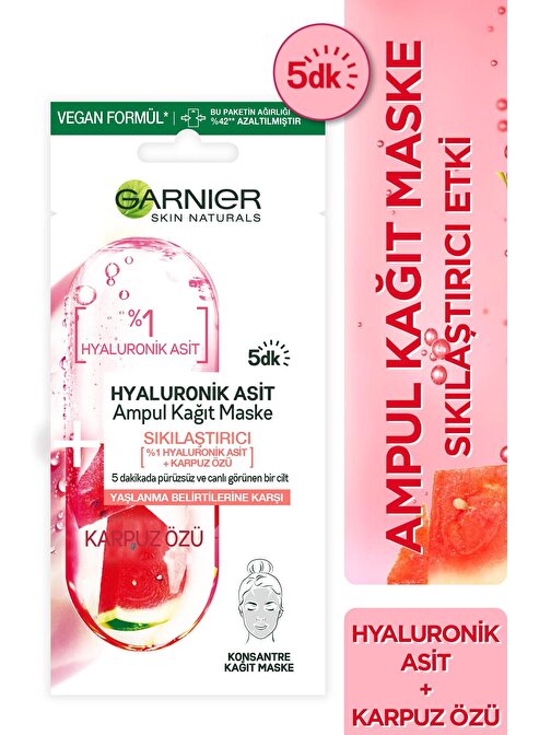 Garnier Hyaluronik Asit Sıkılaştırıcı Ampul Kağıt Maske