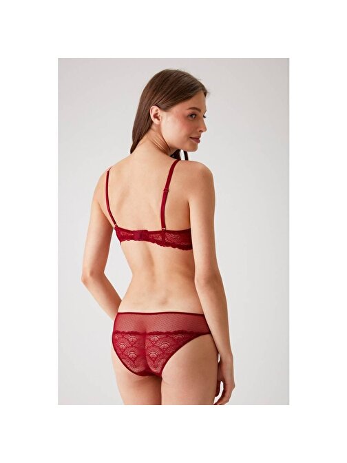 Pierre Cardin Dolgulu Bralet Sütyen Takım Bordo