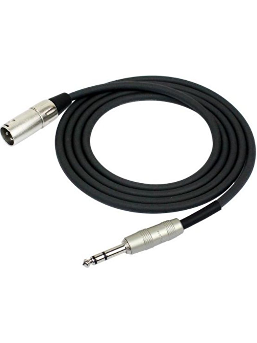 KIRLIN MP-483PR-3M-BK 3 Metre XLR-TRS Stereo Kablo