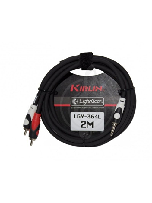 KIRLIN LGY-364L LightGear Y-Cable 2 metre 3.5MM TRS Plug - 2x RCA Plug Y-kablo (2mt)