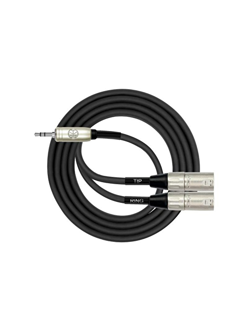 Kirlin Cable Y-370PBL 2MT BK 3.5 mm. TRS (M) - Dual XLR (M) Stereo Kablo