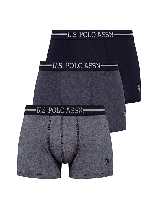 U.S. Polo Assn. Erkek 3 Lü Boxer Set Lacivert