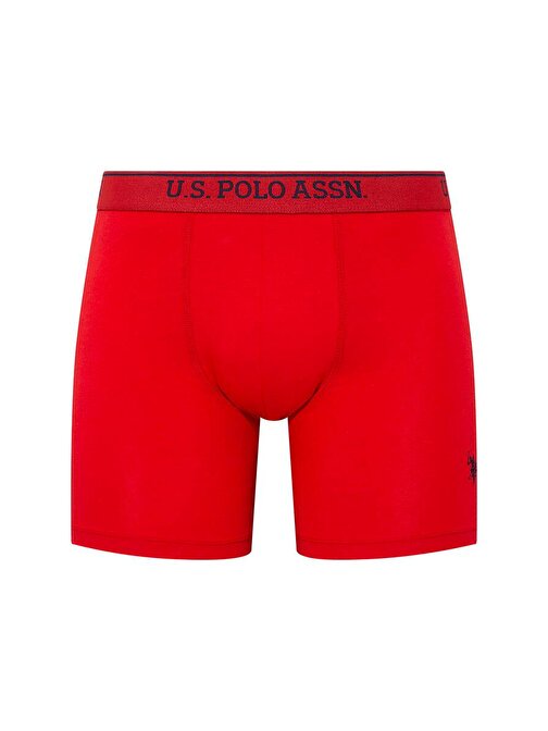 U.S. Polo Assn. Erkek 3 Lü Boxer Set Kırmızı-Gri Melanj-Lacivert