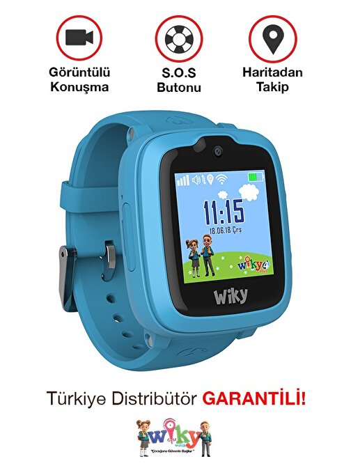 Wiky Watch 4 Plus Android - iOS Uyumlu Çocuk Akıllı Saat Mavi
