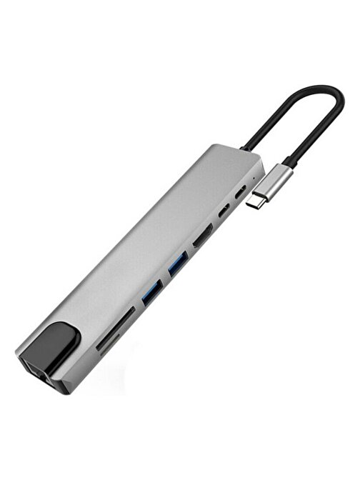 Techmaster 1 Portlu USB 3.0 Dahili Kablolu Type-C 4K HDMI USB Çoğaltıcı