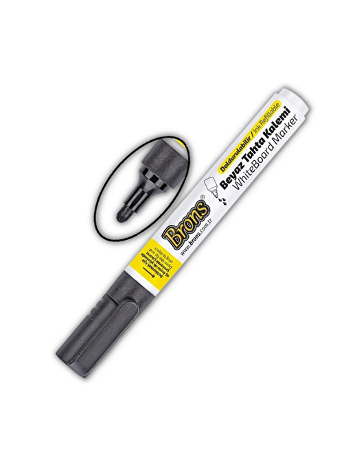 1 Adet Brons Tahta Kalemi 1 Adet Siyah Doldurulabilir Silinebilir Yazı Tahta Kalemi