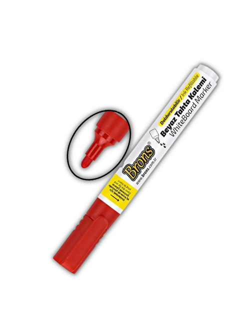 1 Adet Brons Tahta Kalemi 1 Adet Kırmızı Doldurulabilir Silinebilir Yazı Tahta Kalemi