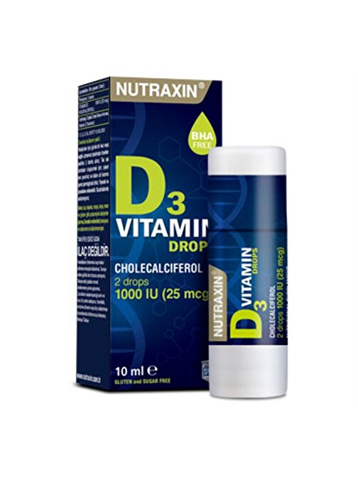 Nutraxin D3 Vitamin Damla 1000 Iu 10 Ml