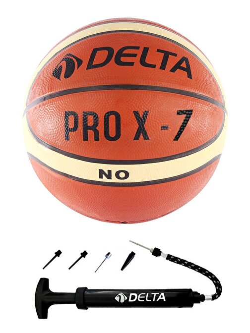 Delta Pro X Deluxe Kauçuk 7 Numara Basketbol Topu + Top Pompası