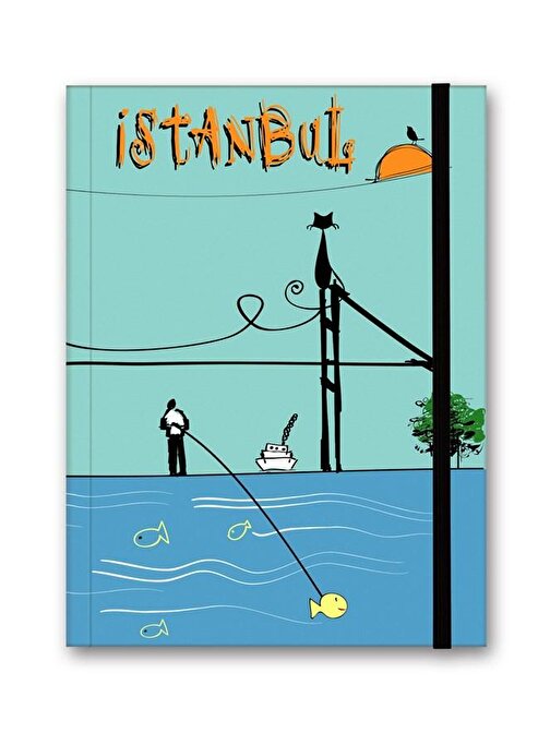 Le Color Renkli İstanbul Defter Çizgili Lastikli Boğaz