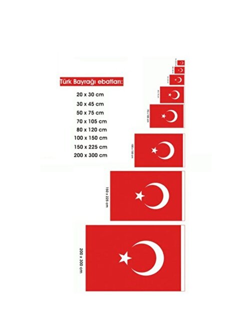 Türk Bayrağı 30x45 cm Ebatında Kumaş Türk Bayrağı Al Bayrak 30*45 Bez Bayrak