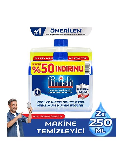 Finish Normal ve Limonlu Bulaşık Makinesi Temizleyici Sıvı 250 ml