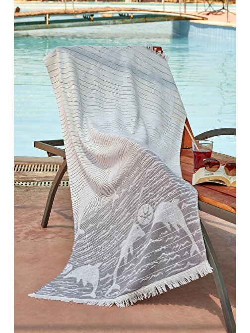 Zeynep Tekstil Dolphin Ultra Soft Plaj Havlusu 75 x 150 cm Gri