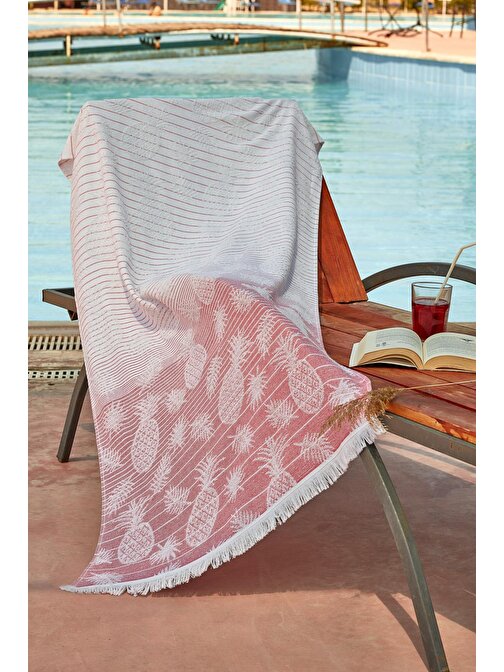 Zeynep Tekstil Ananas Ultra Soft Plaj Havlusu 75 x 150 cm Pembe