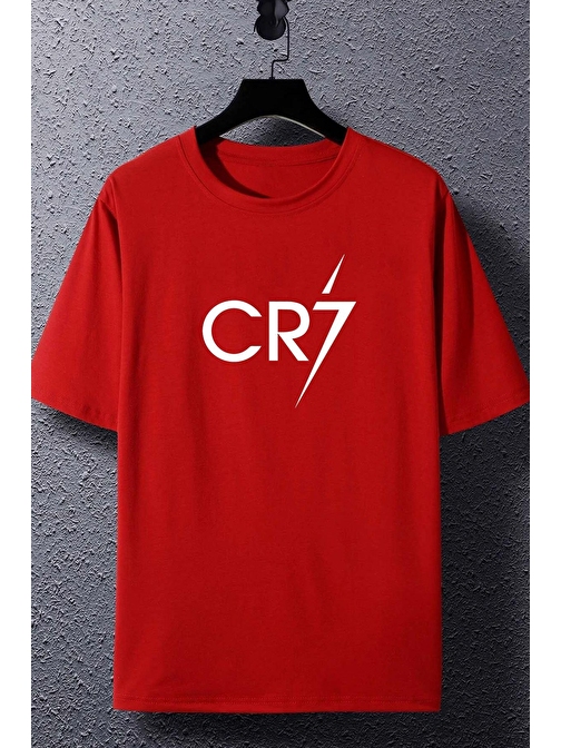 Unisex Cr7 Baskılı Kısa Kol T-shirt