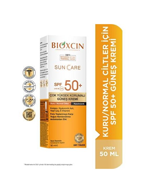 Bioxcin Sun Care Çok Yüksek Korumalı Güneş Kremi Spf50+ 50 ml Kuru Ve Normal Ciltler