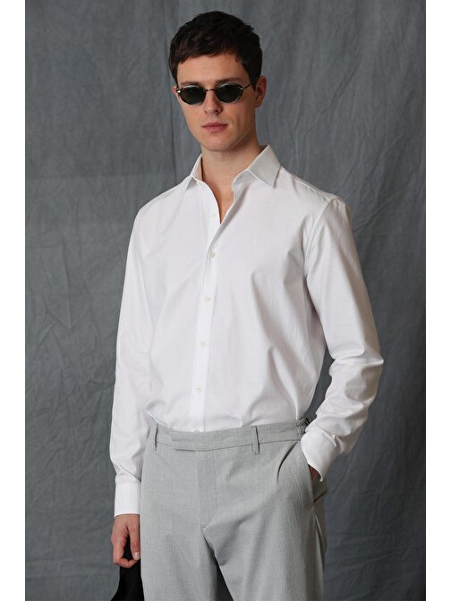 Nagoya Erkek Smart Gömlek Comfort Slim Fit Beyaz