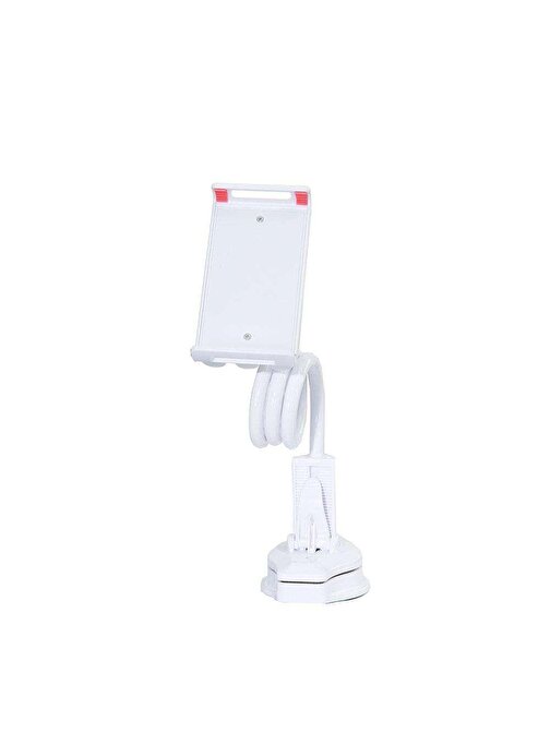 Juo Akrobat Masaüstü Şarjsız Kıskaçlı Tablet Telefon Tutucu Beyaz
