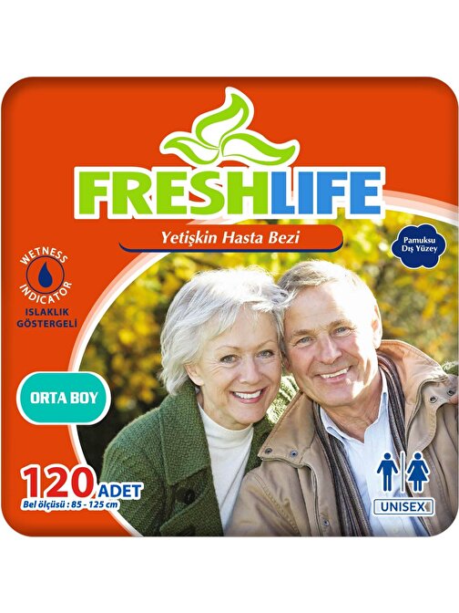 4'lü Freshlife Medium Yetişkin Hasta Bezi 30x4 (120 Adet)