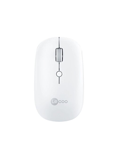 Lenovo Lecoo WS211 Dual Mod Bluetooth ve Kablosuz Şarj Edilebilir Optik Mouse Beyaz