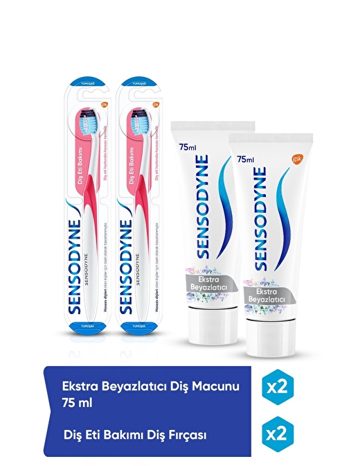 Sensodyne Ekstra Beyazlatıcı + Diş Eti Bakımı Diş Fırçası x 2 Set