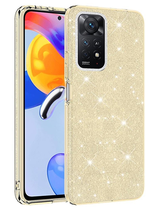 Musal Xiaomi Redmi Note 11 Pro 5G Kılıf Simli Renkli Silikon