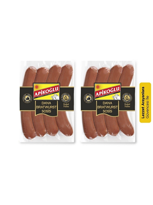 Apikoğlu Dana Bratwurst Sosis 330- 370 gr 2'li Paket