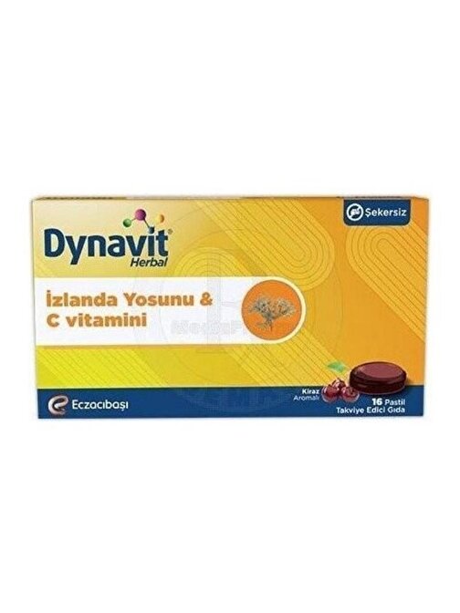 Dynavit Herbal İzlanda Yosunu Ve C Vitamini İçerikli 16 Adet Pastil