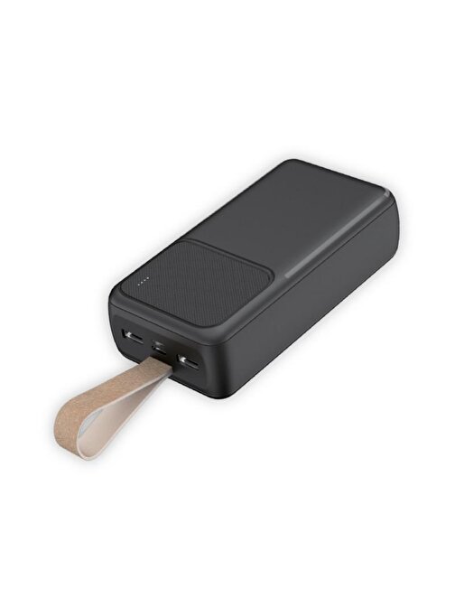 Dexim K8 30000 mAh Siyah Micro USB & Type-C Kablolu Powerbank Siyah