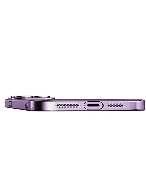 Joyroom İphone 13 Darbe Emici Şeffaf Kenarları Renkli Sert Lazer Lensli Kılıf
