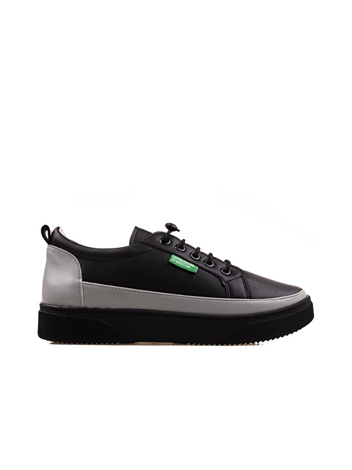 Benetton Siyah-Füme Yumuşak Deri Kadın Sneaker BN 30366