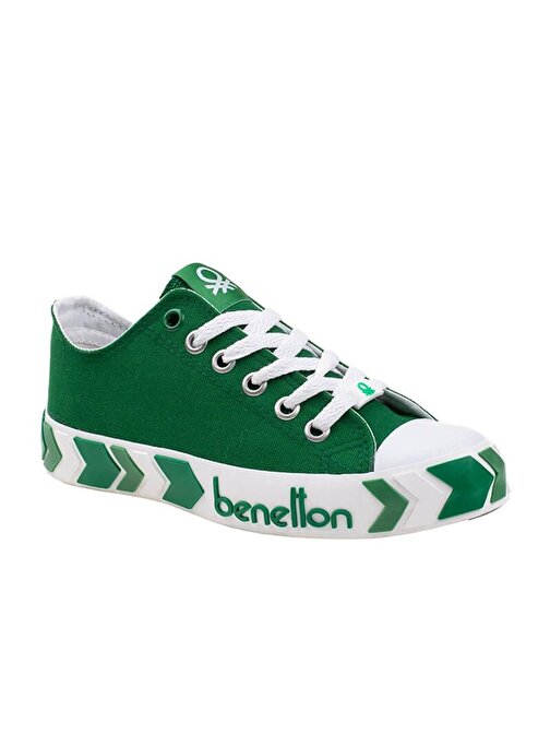 Benetton Yeşil Kadın Çizgili Spor Ayakkabı BN-30620