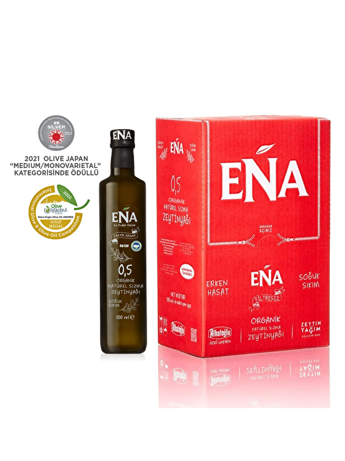 ENA 500 ML 6'LI ERKEN HASAT SOĞUK SIKIM ORGANİK NATUREL SIZMA ZEYTİNYAĞI