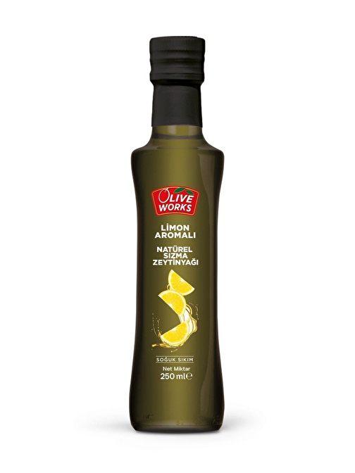 250ml.OLIVE WORKS LİMON AROMALI NATUREL SIZMA ZEYTİNYAĞI